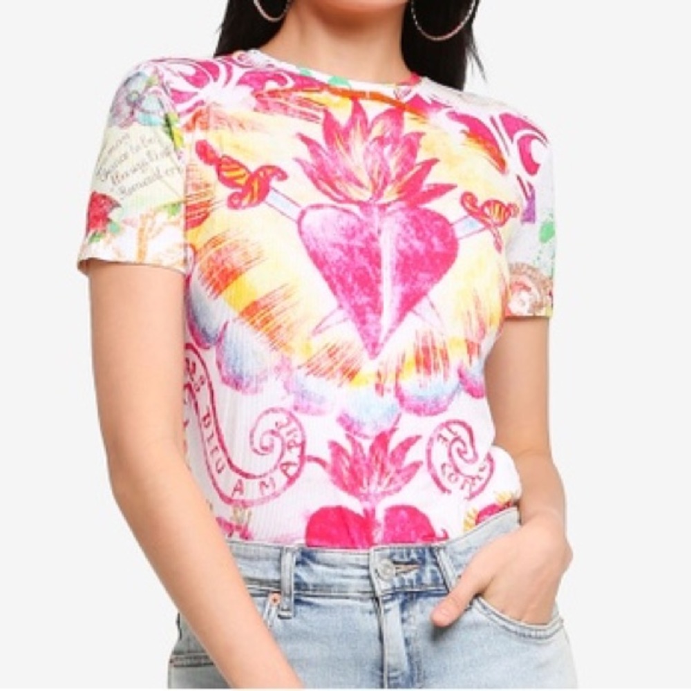 💕💜💕 Desigual Tattoo T-Shirt w Hearts, Daggers NWT. Perfect for Valentines!